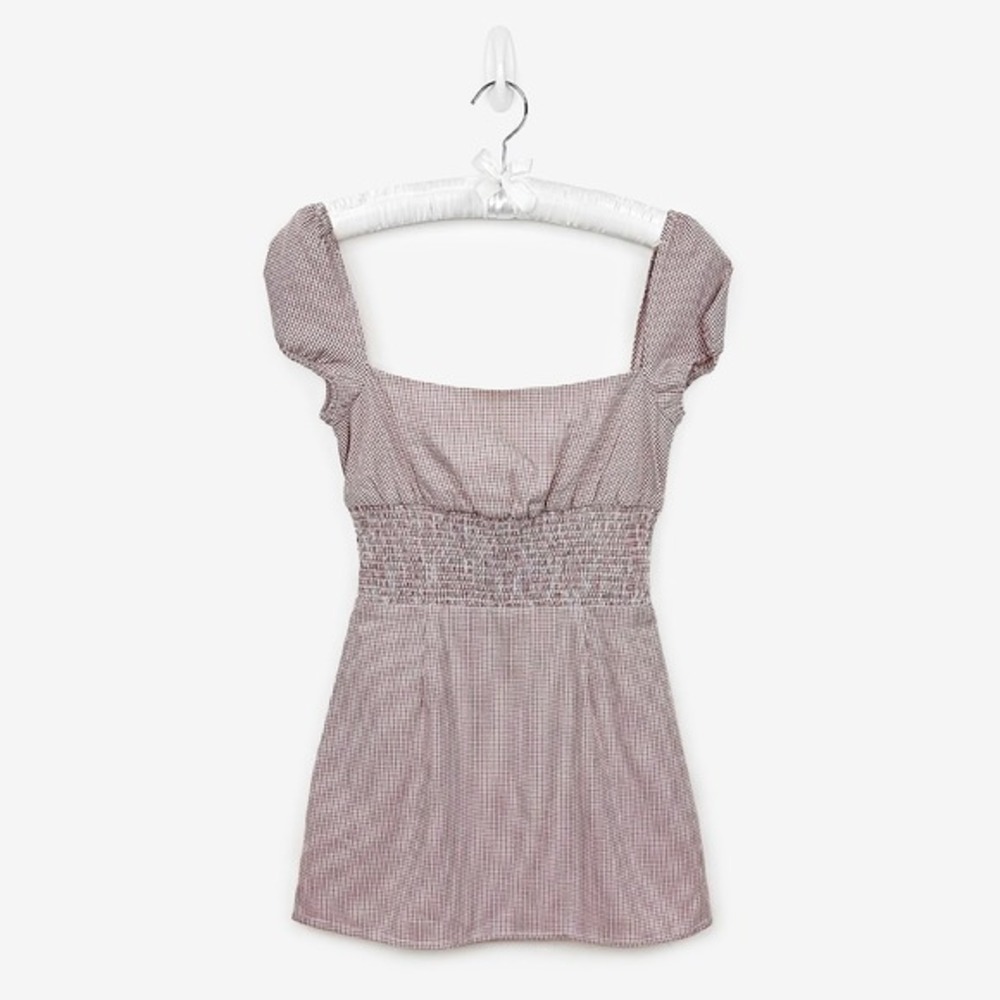 Ale by Alessandra x Revolve Flora Mini Dress Size S Mauve Gingham Soft Girl
